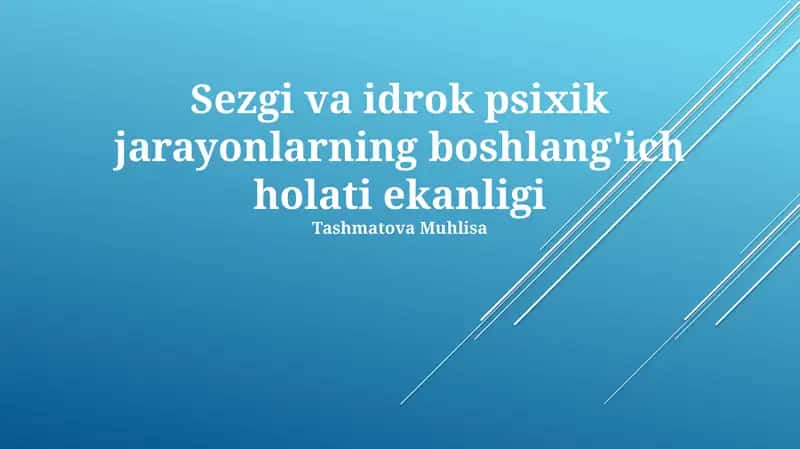 Sezgi va Idrok Ta'riflar