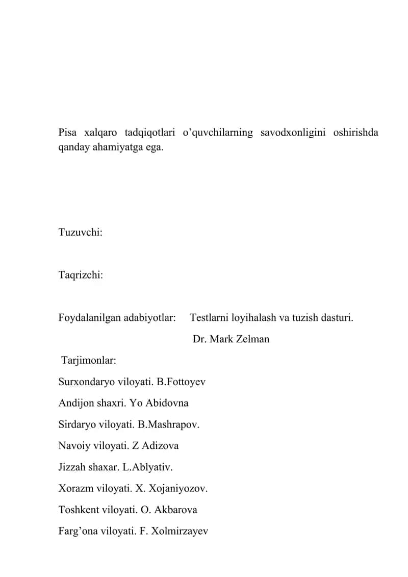PISA xalqaro tadqiqotlari