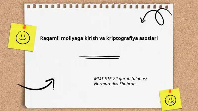 Raqamli moliyaga kirish va kriptografiya asoslari