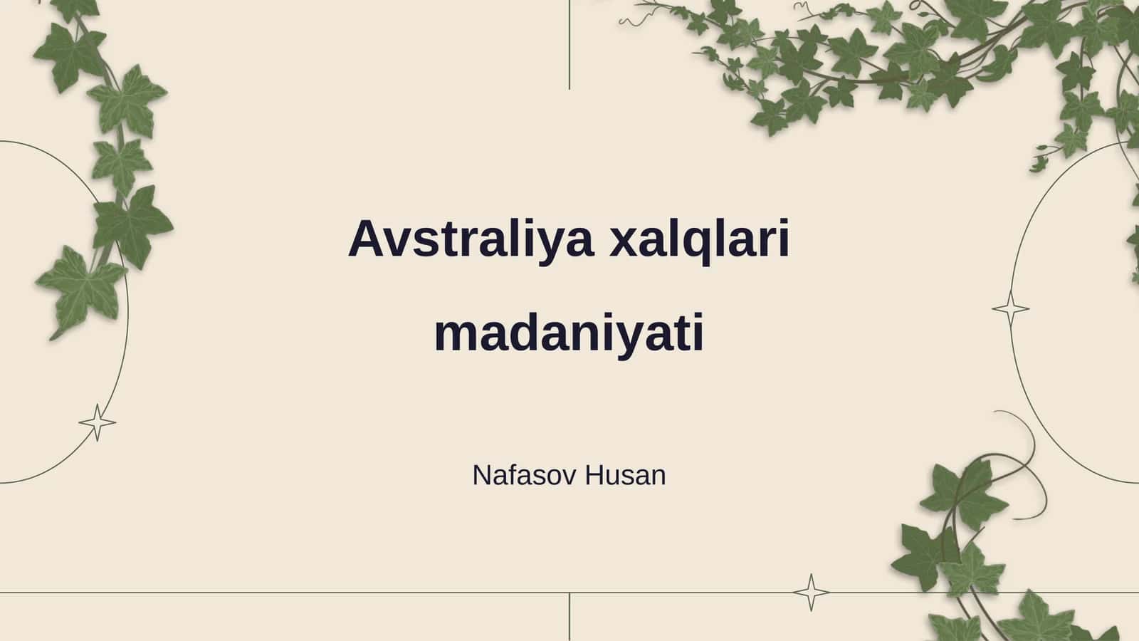 Avstraliya xalqlari madaniyati