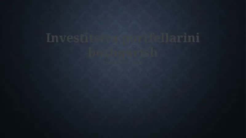 Investitsiya portfellarini boshqarish