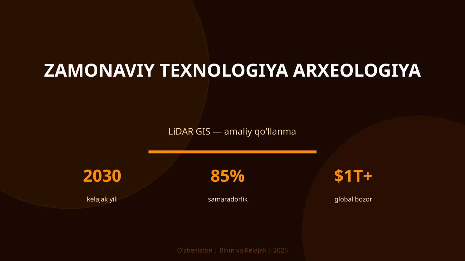 ZAMONAVIY TEXNOLOGIYA ARXEOLOGIYA
