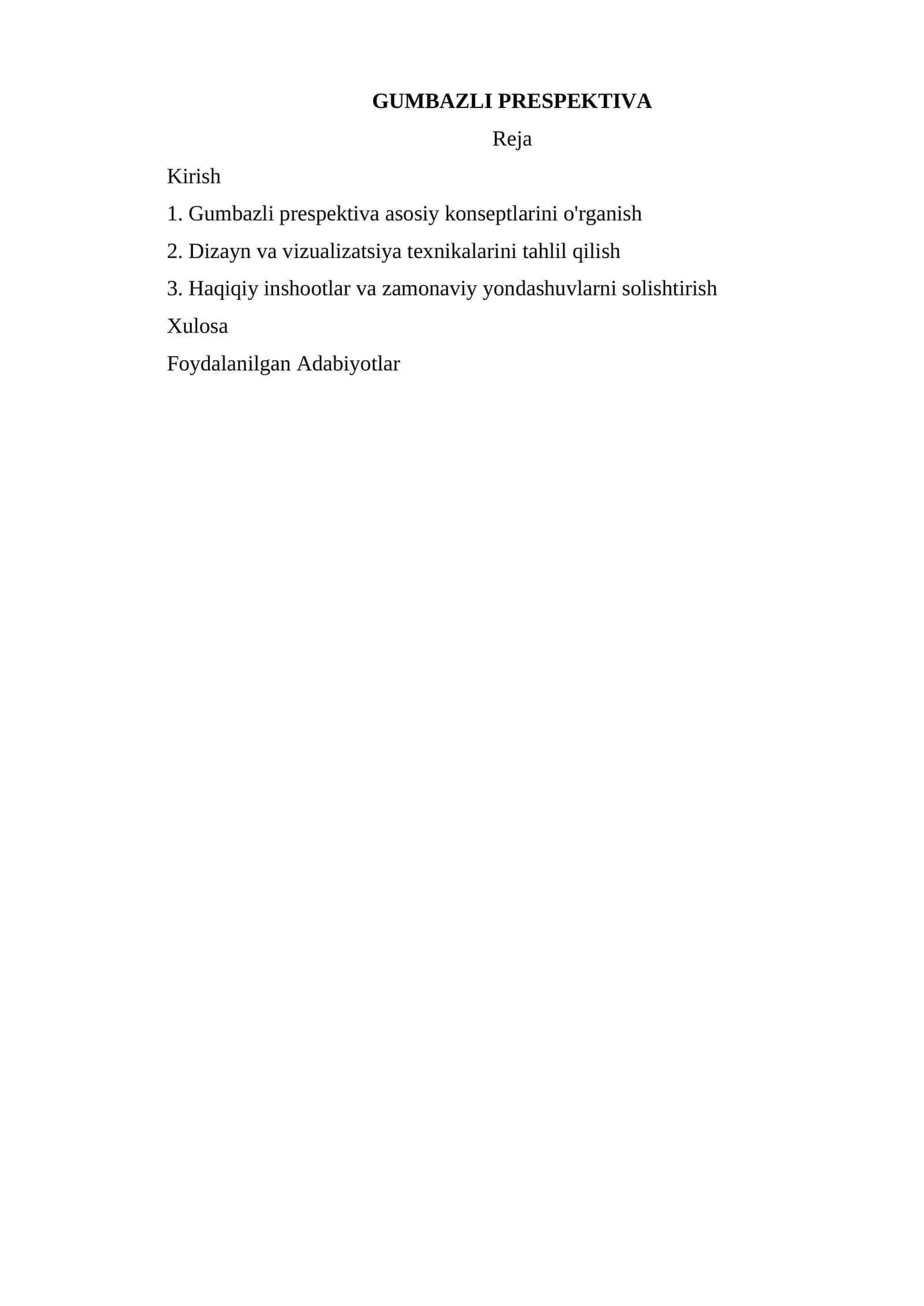 GUMBAZLI PRESPEKTIVA