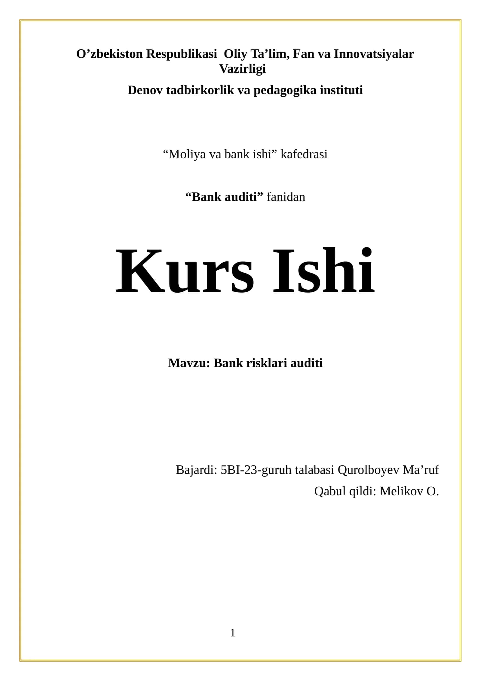 Bank risklari auditi