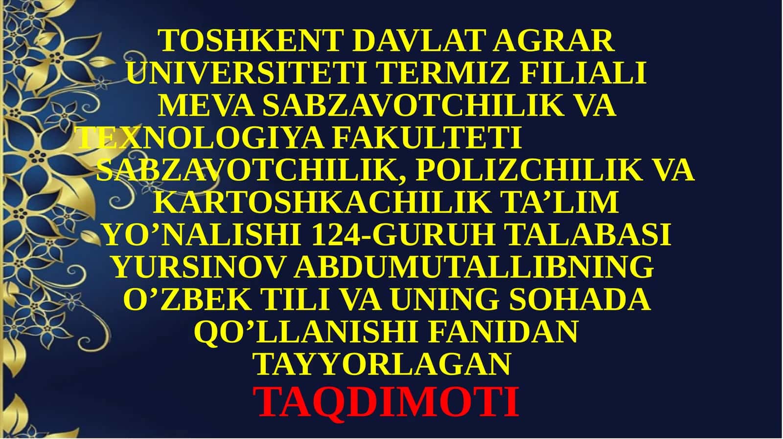 O`zbek tilining asosiy imlo qoidalari