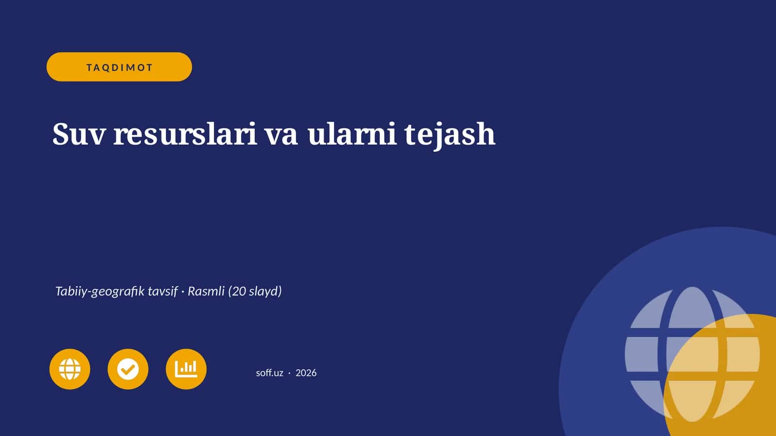 Suv resurslari va ularni tejash