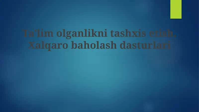 Ta'lim darajasini baholash