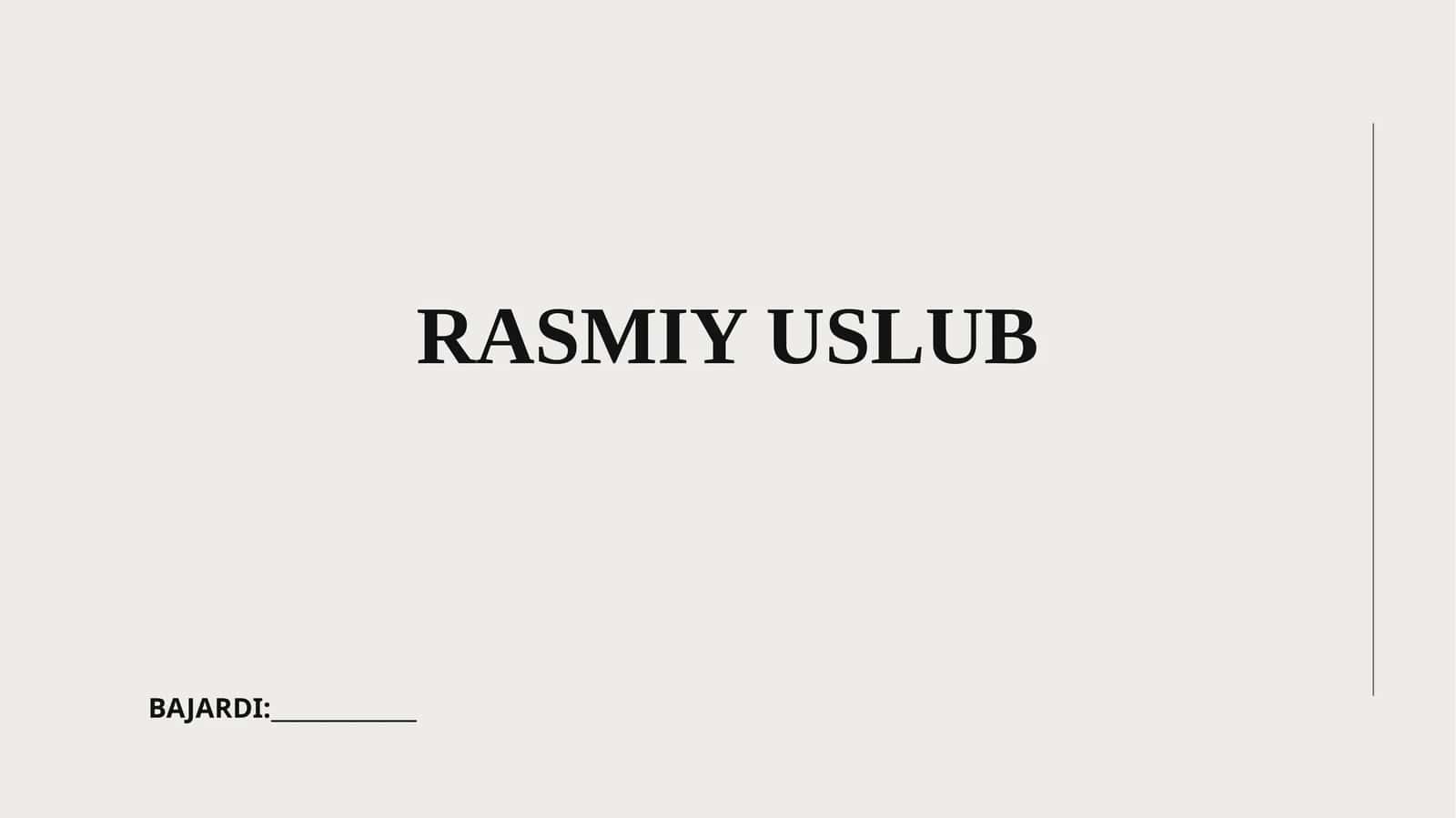 Rasmiy uslub