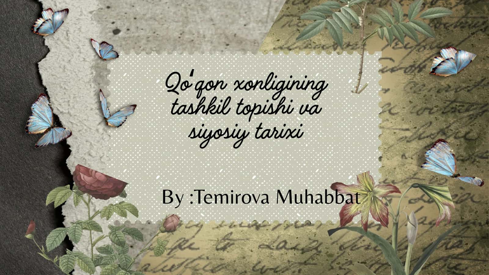 Qoʻqon xonligining tashkil topishi va siyosiy tarixi