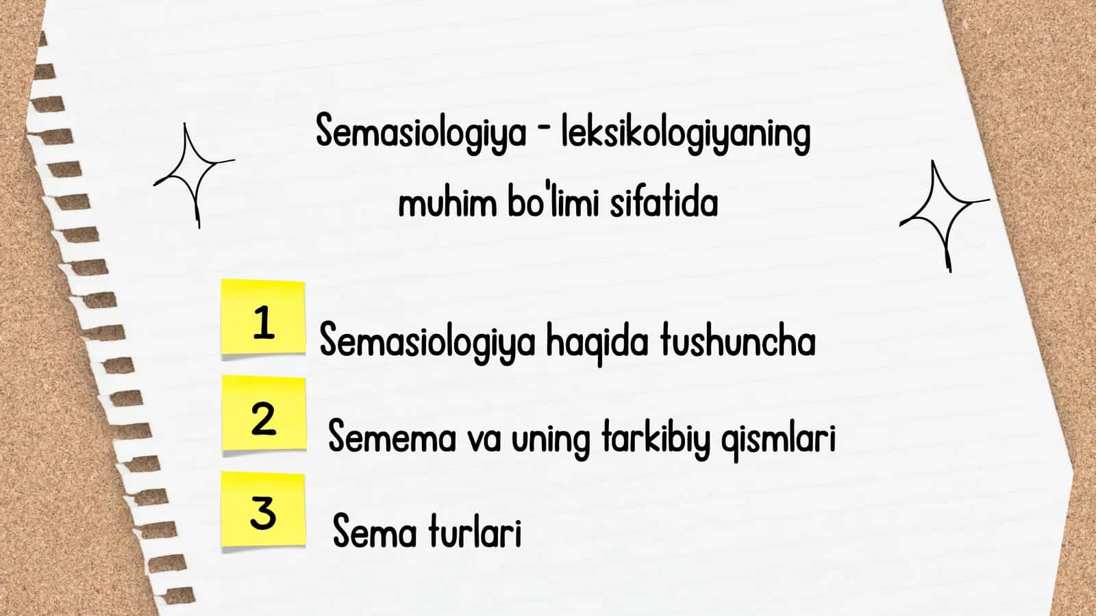 Semasiologiya - leksikologiyaning muhim bo'limi sifatida