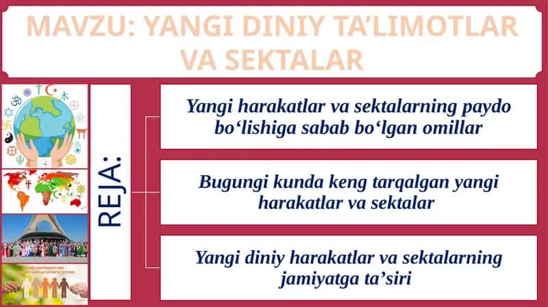 YANGI DINIY TA’LIMOTLARVA SEKTALAR