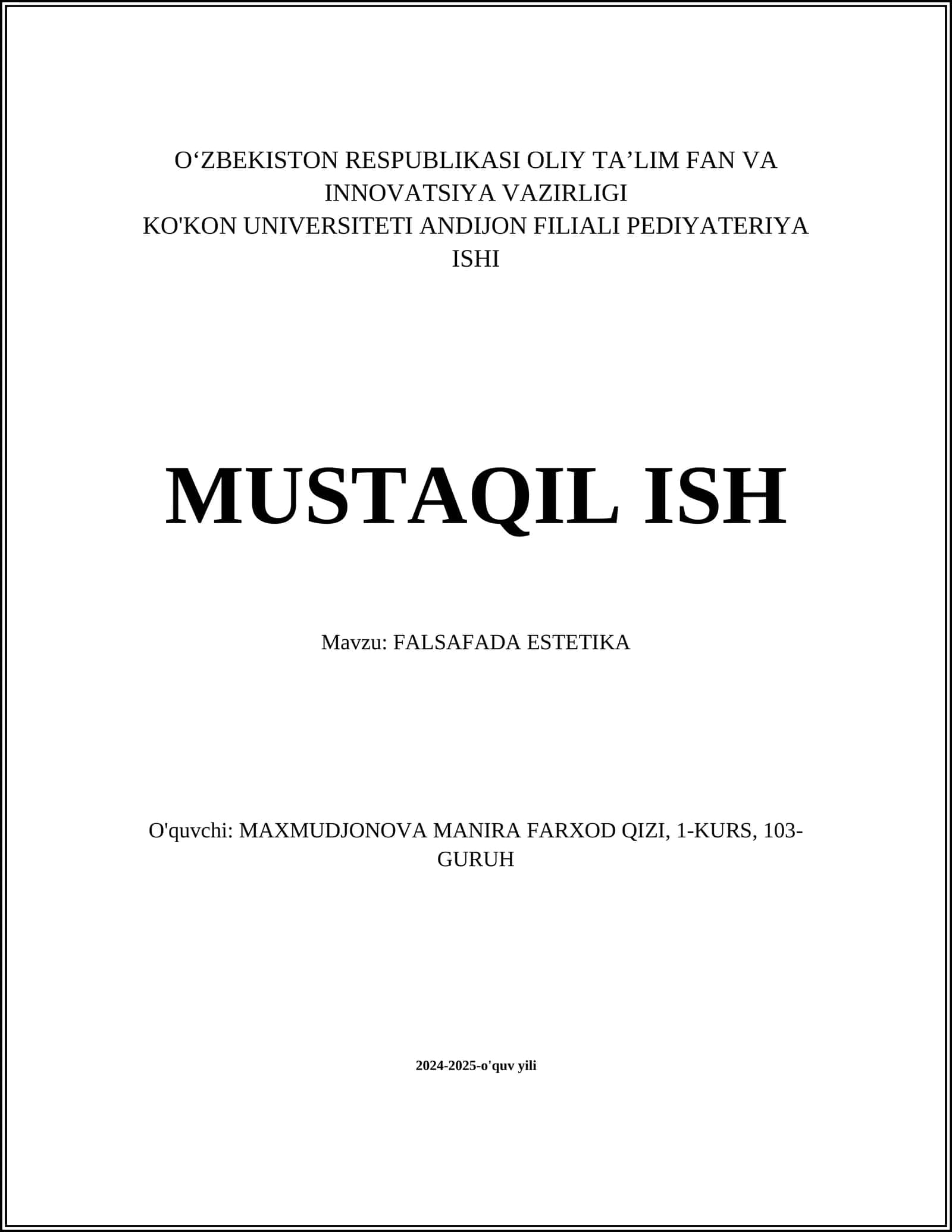 FALSAFADA ESTETIKA