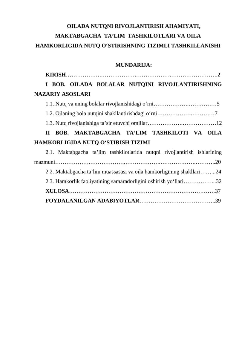 Bolalar nutqini oʻstirish nazariyasi va texnologiyalari
