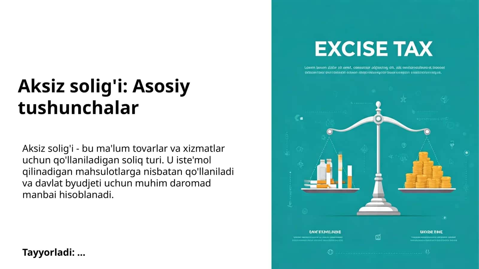 Aksiz solig'i: Asosiy tushunchalar