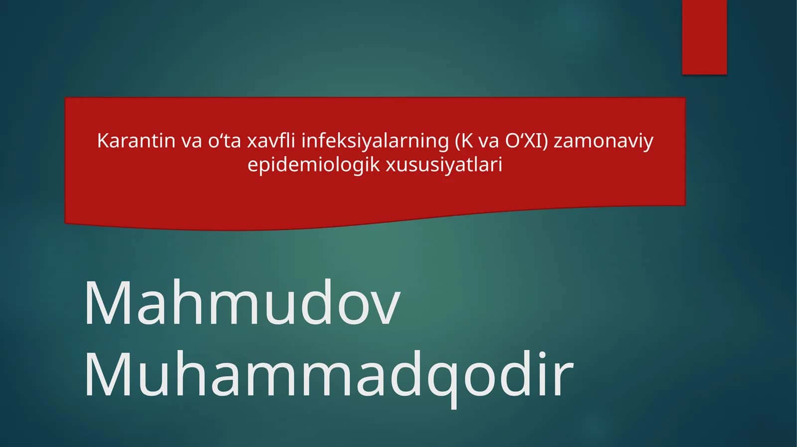 Karantin va o‘taxavfli infeksiyalarning (KvaO‘ XI) zamonaviy epidemiologik xususiyatlari
