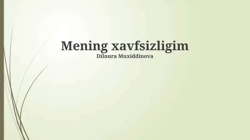 Mening xavfsizligim
