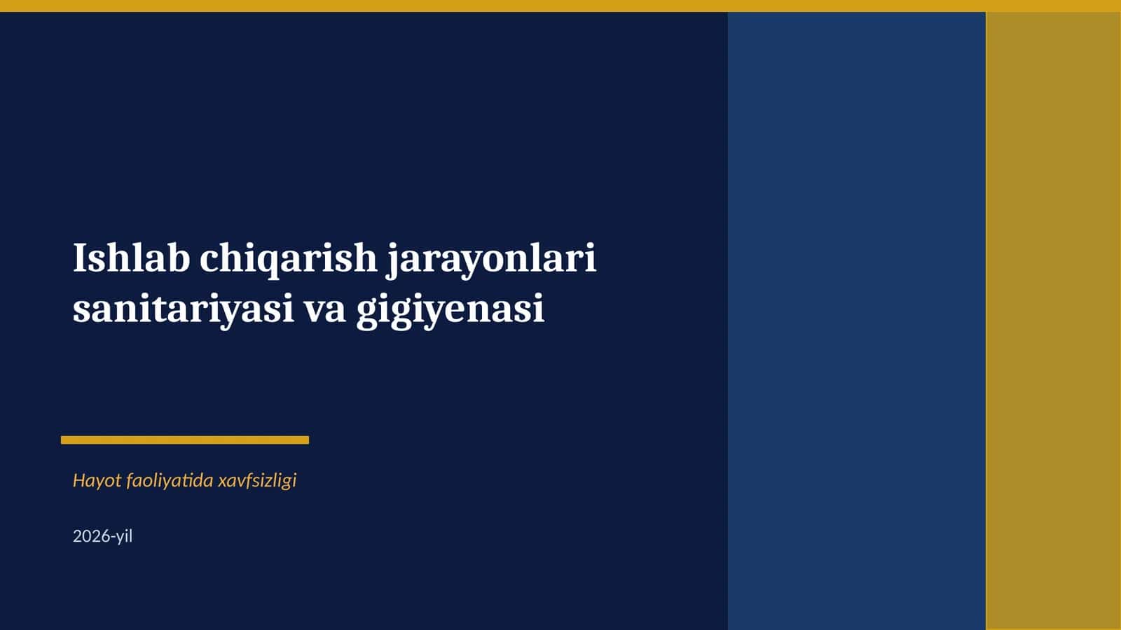 Ishlab chiqarish jarayonlari sanitariyasi va gigiyenasi