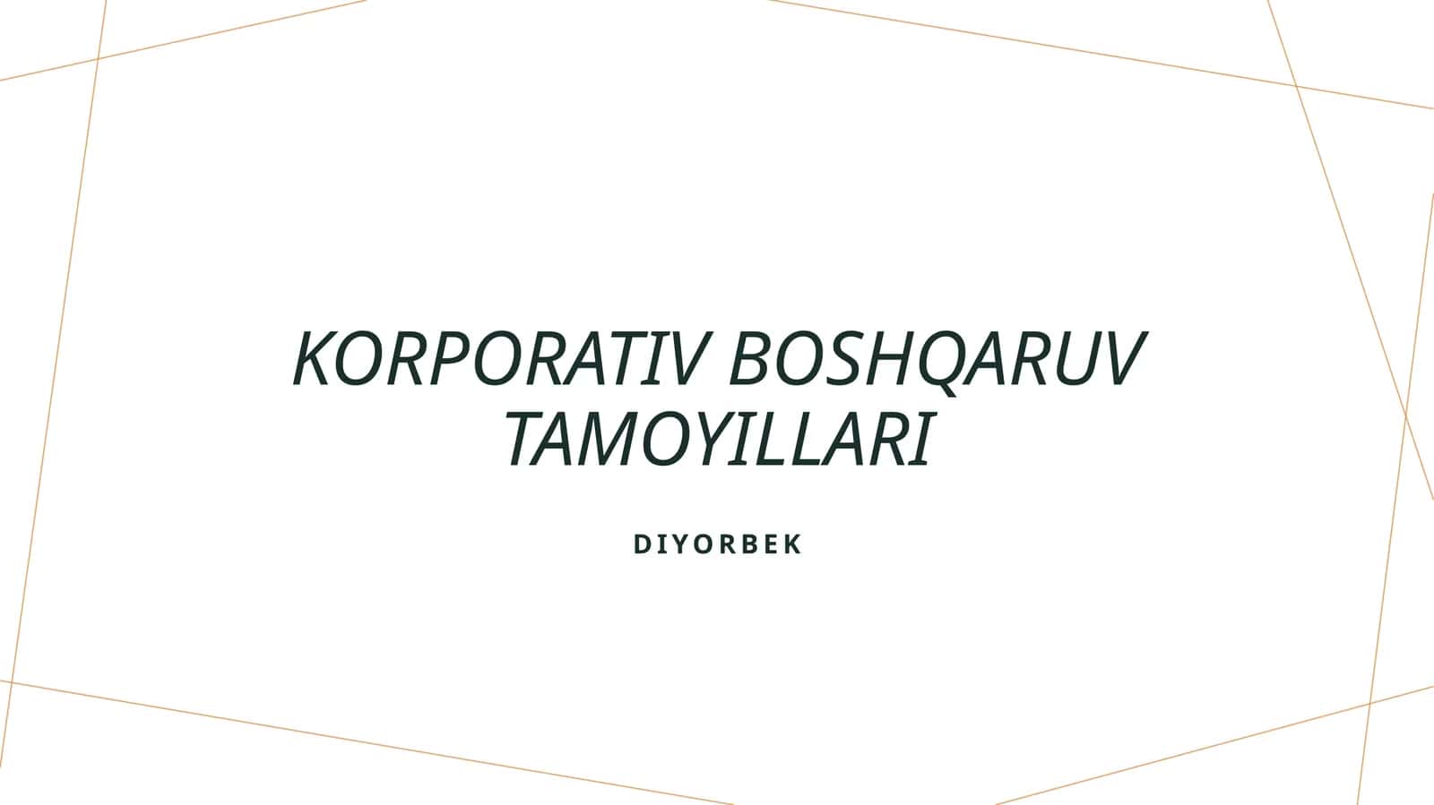 Korporativ boshqaruv tamoyillari