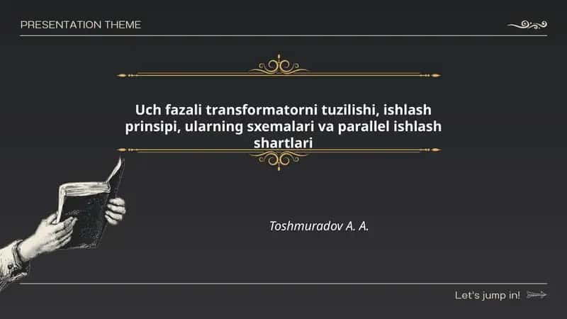 Uch fazali transformatorni tuzilishi, ishlash prinsipi, ularning sxemalari va parallel ishlash shartlari