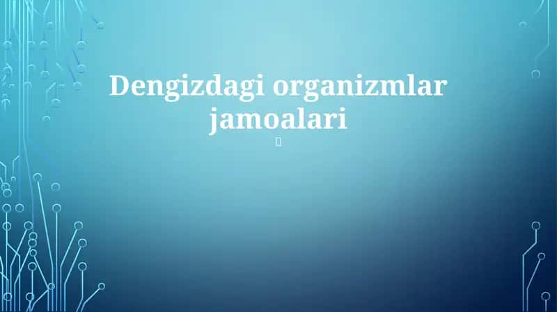 Dengizdagi organizmlar jamoalari