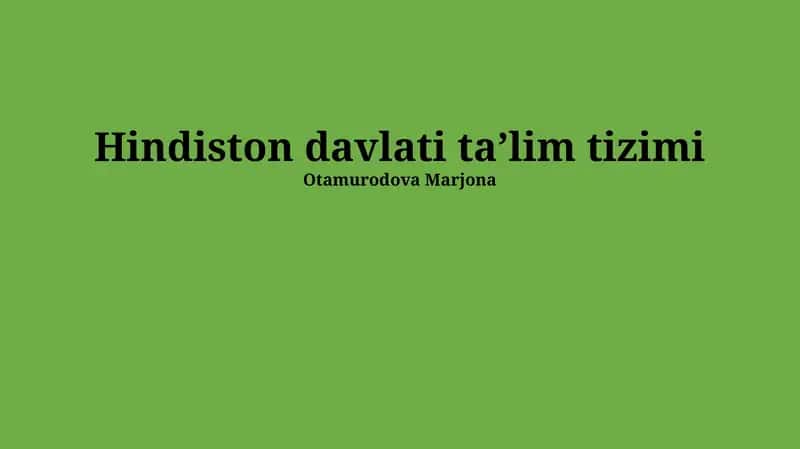 Hindiston davlati taʼlim tizimi