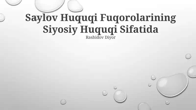 Saylov Huquqi Fuqorolarining Siyosiy Huquqi Sifatida