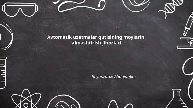 Avtomatik uzatmalar qutisining moylarini almashtirish jihozlari