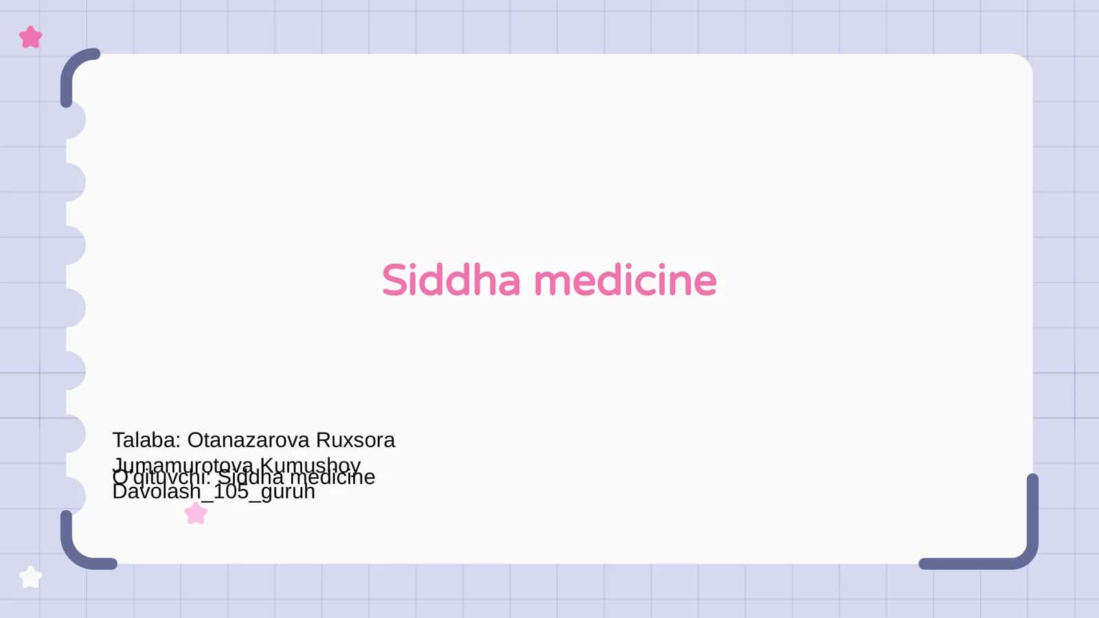Siddha tibbining tarixi