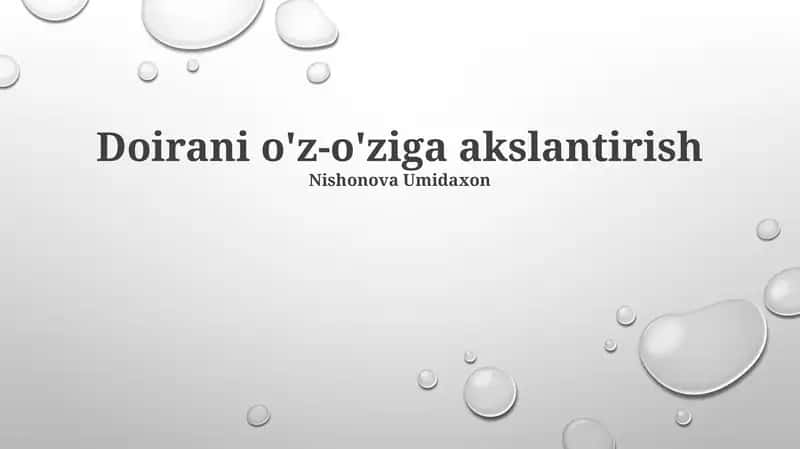 Doirani o'z-o'ziga akslantirish