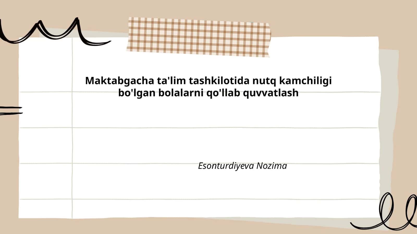 Nutq kamchiligi bo'lgan bolalarni qo'llab quvvatlash