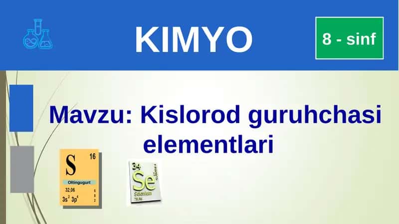 Kislorod guruhchasi elementlari