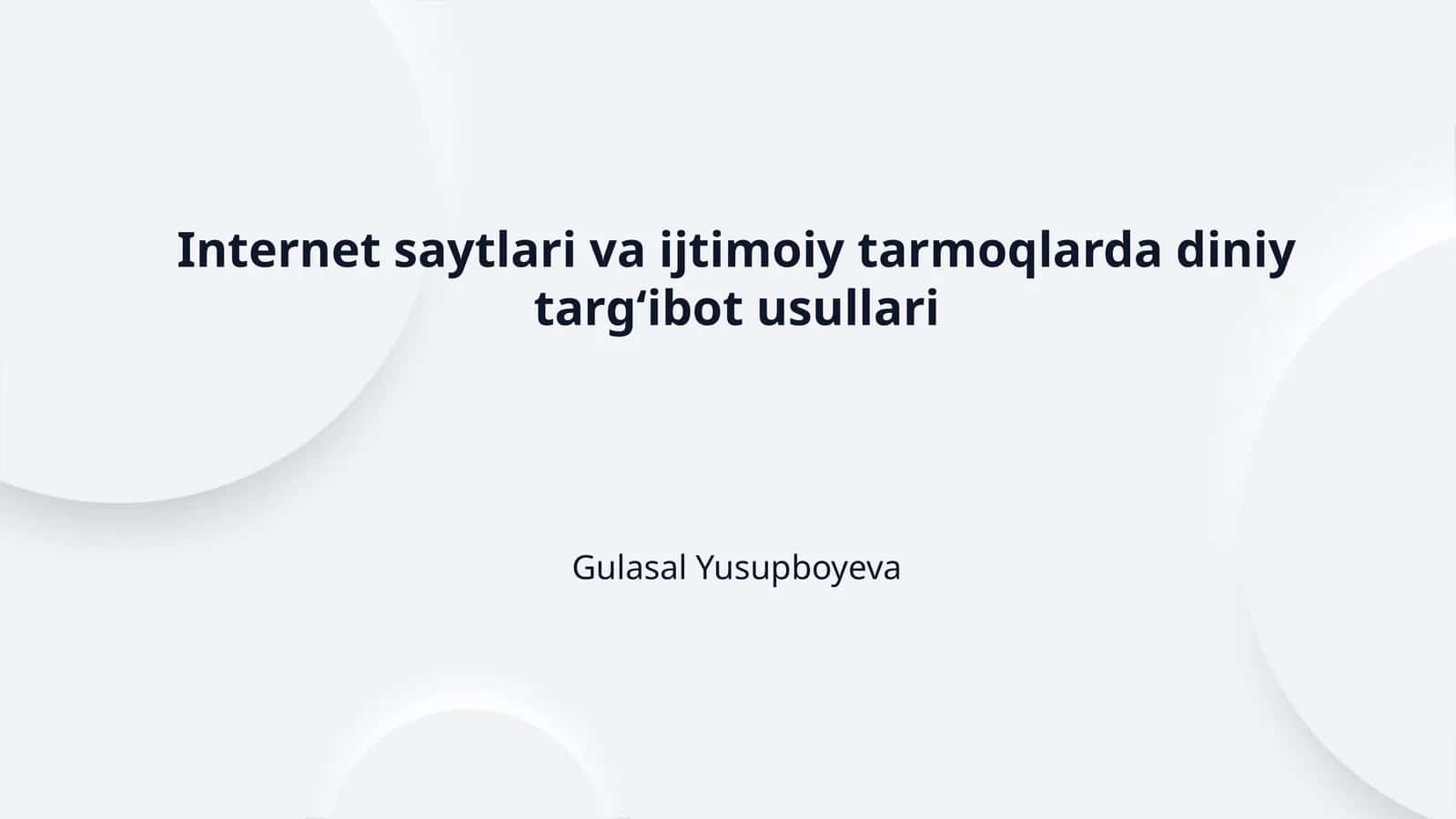 Internet saytlari va ijtimoiy tarmoqlarda diniy targʻibot usullari