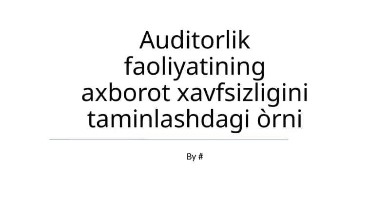 Ilovaning xavfsizlik auditi