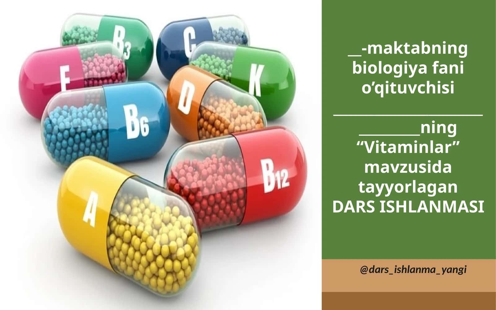 Vitaminlar DARS ISHLANMASI