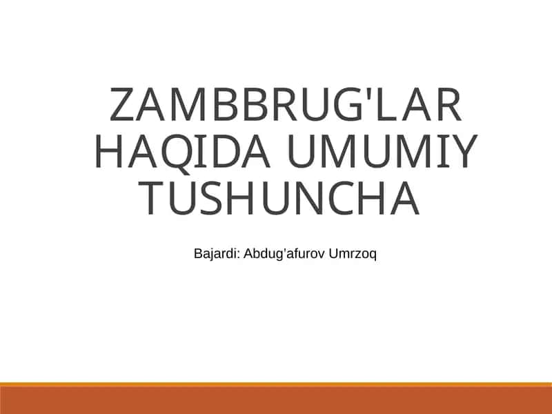 Zamburug`lar haqida umumiy tushuncha