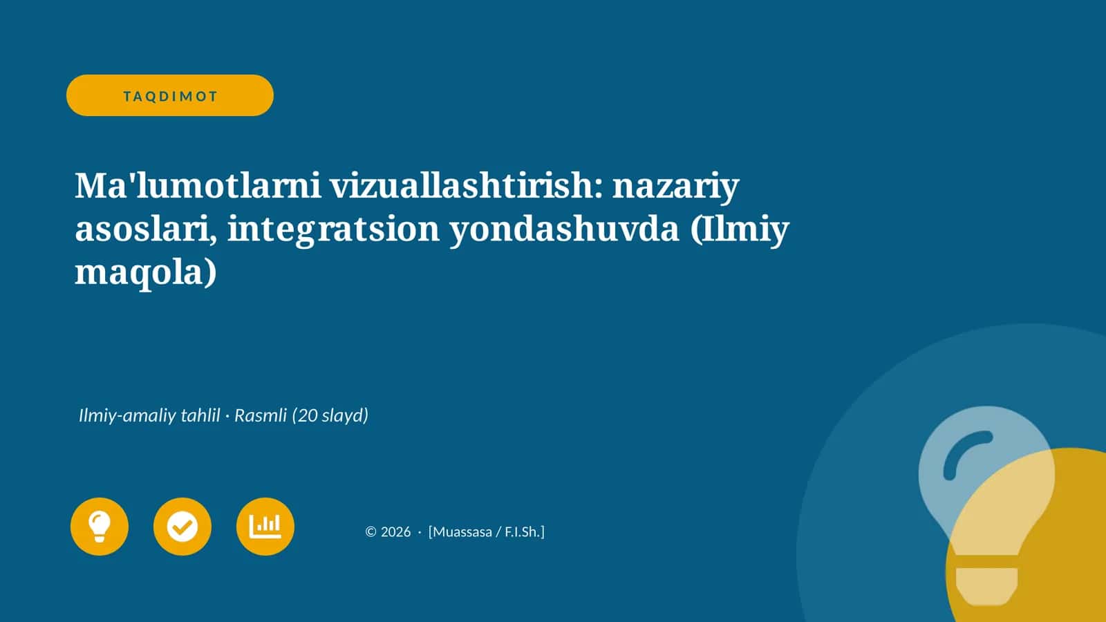 Ma'lumotlarni vizuallashtirish: nazariy asoslari, integratsion yondashuvda
