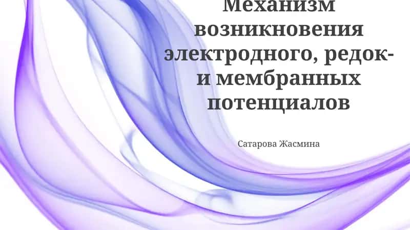 Механизм возникновения мембранного потенциала