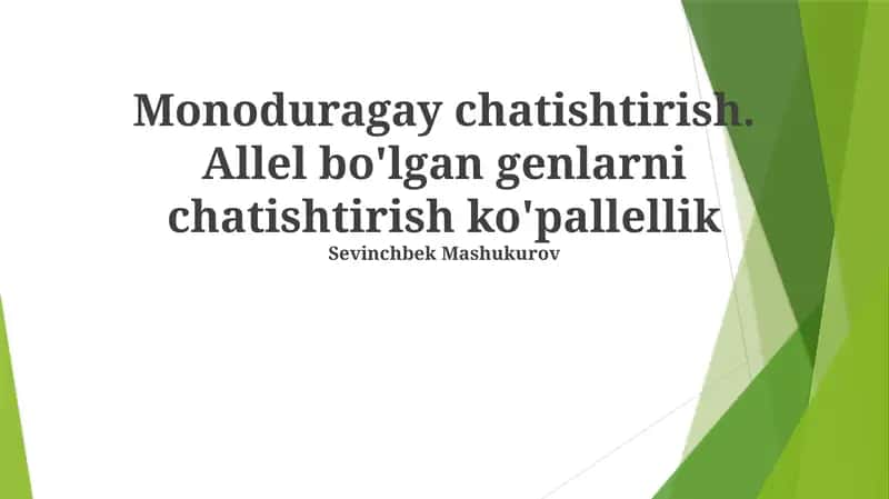 Monoduragay chatishtirish