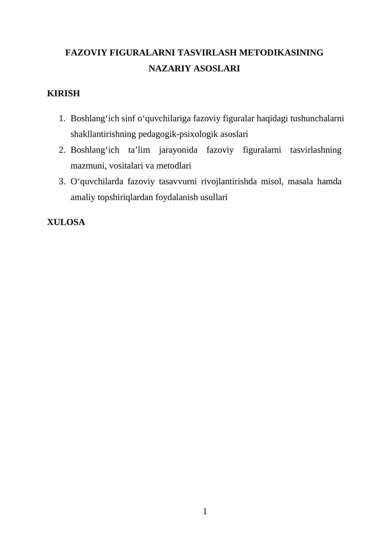 FAZOVIY FIGURALARNI TASVIRLASH METODIKASINING NAZARIY ASOSLARI