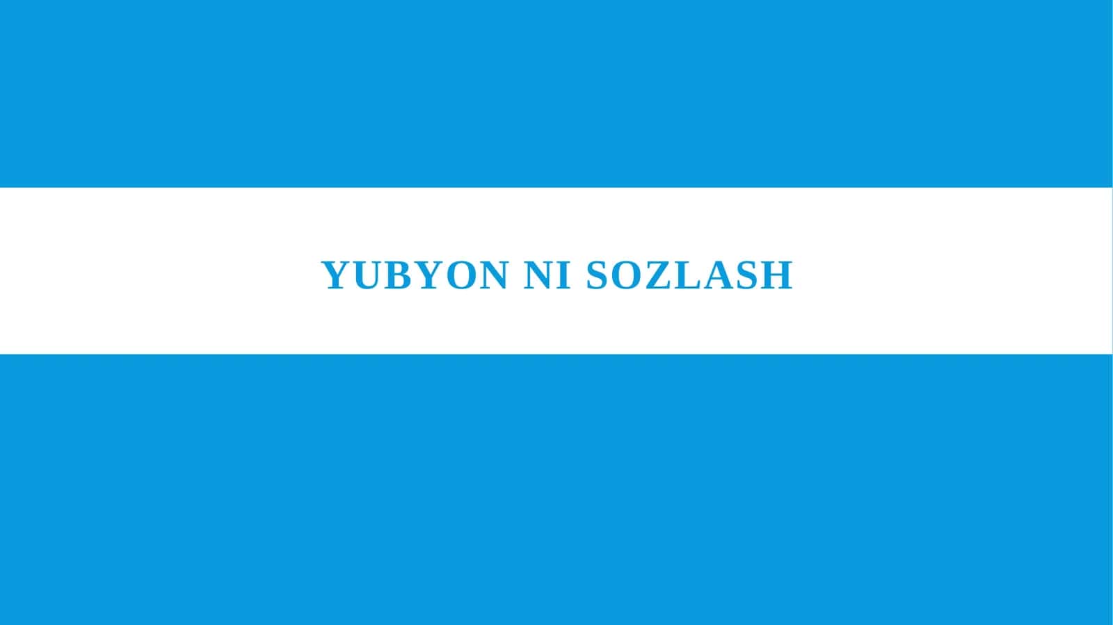 YUBYON ni sozlash