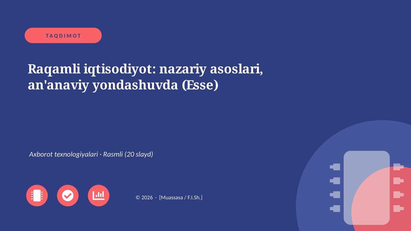 Raqamli Iqtisodiyot: Nazariy Asoslari, An'anaviy Yondashuvda (Esse)