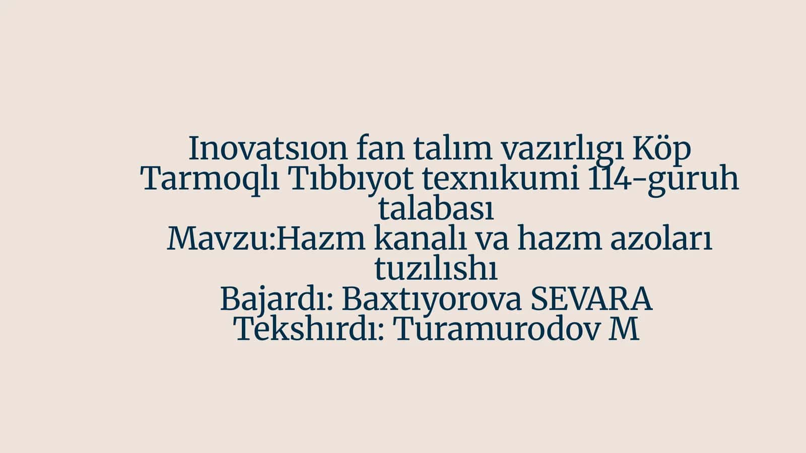 Ovqat hazm qilish tizimi