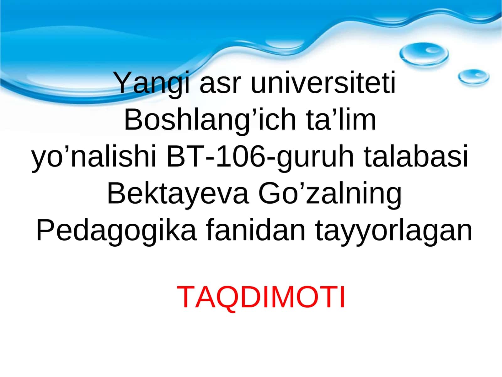 Pedagogika fanidan tayyorlagan ta'lim materiallari