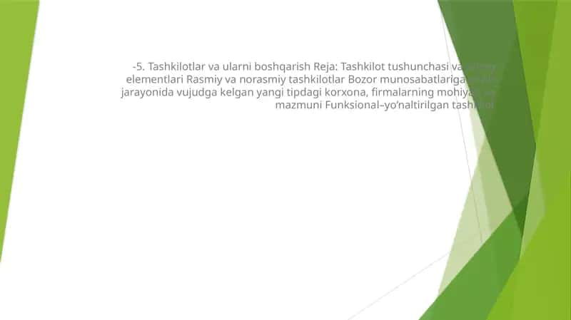 Tashkilotlar va ularni boshqarish