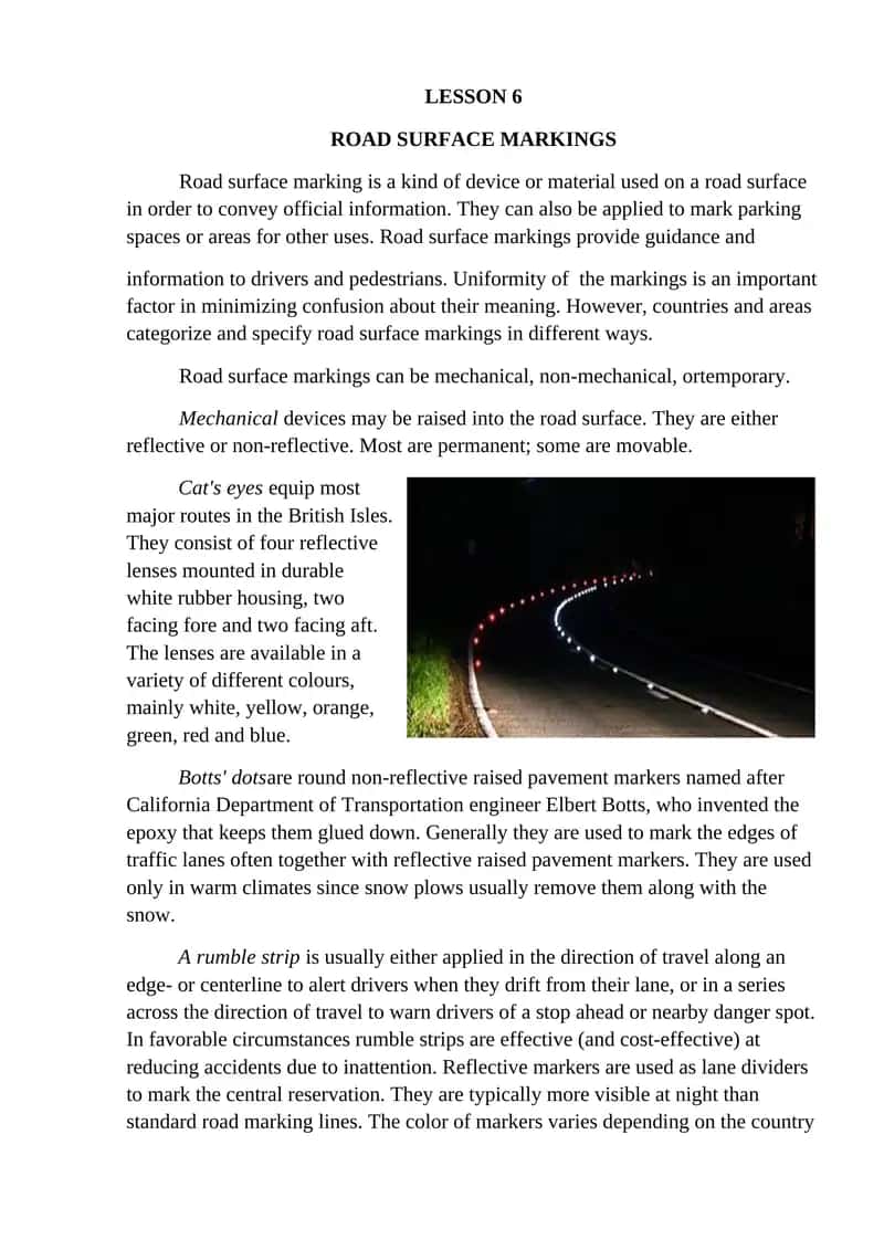 ROAD SURFACE MARKINGS