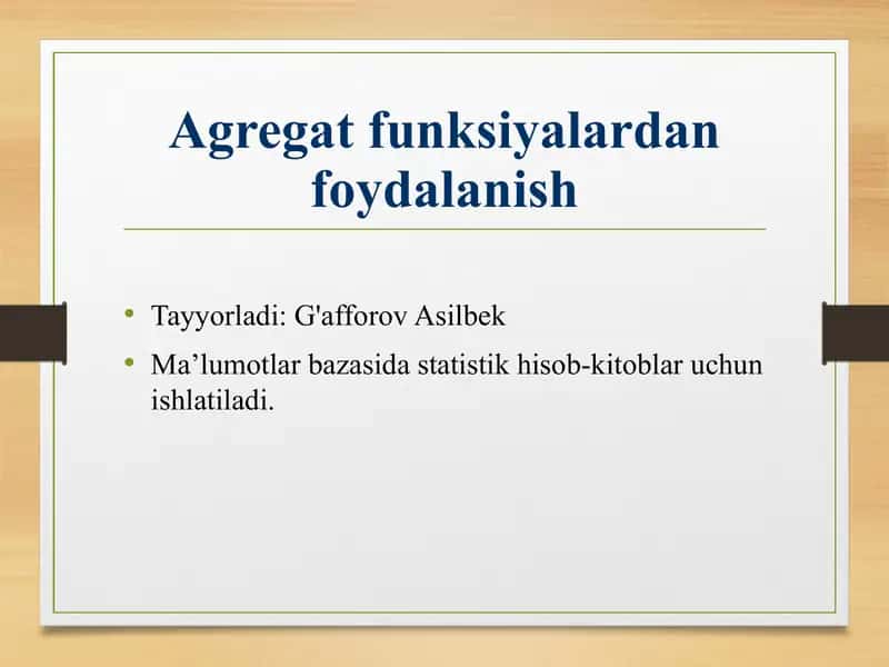 Agregat funksiyalar
