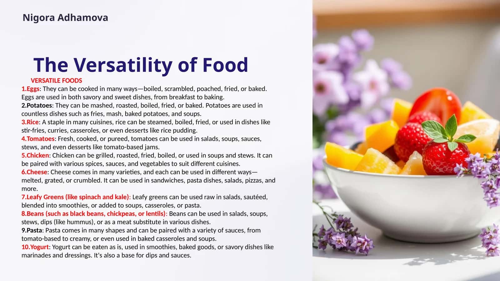 The Versatility of Food