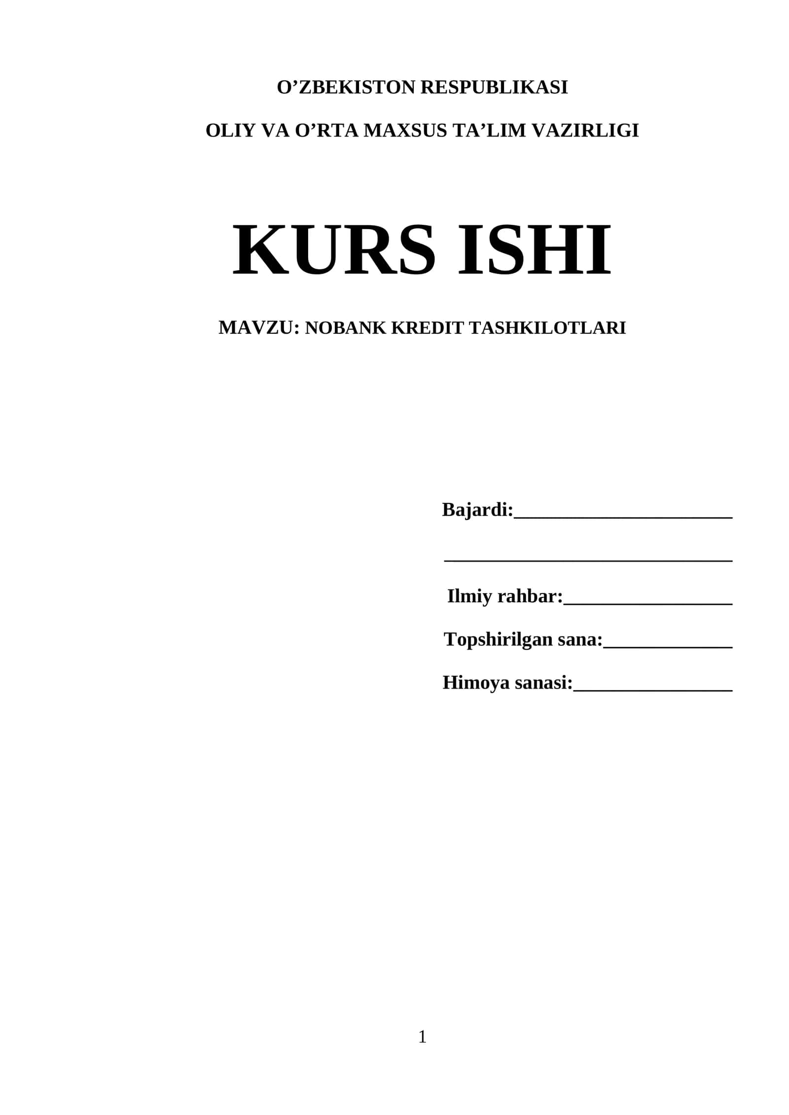 NOBANK KREDIT TASHKILOTLARI