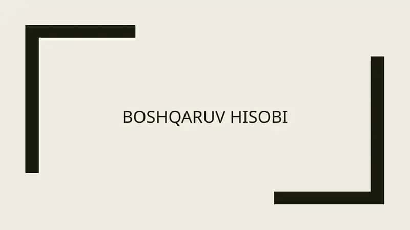 Boshqaruv hisobi