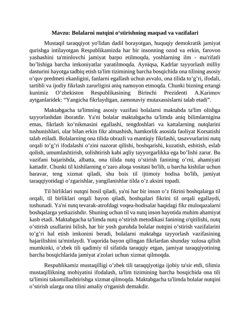 Bolalar va maktabgacha ta'lim